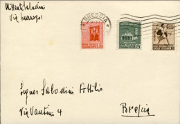 1944-RSI Cartolina Affrancata 20c.+25c.+30c.Monumenti Distrutti - Poststempel