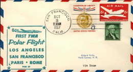 1956-U.S.A. I^volo Polare TWA San Francisco Roma Del 3 Ottobre - Other & Unclassified