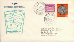 1958-Germania I^volo Lufthansa Francoforte Monaco Roma Del 14 Luglio - Brieven En Documenten