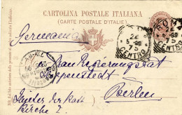 1899-cartolina Postale 10c.Umberto I Effigie Ovale Diretta In Germania Cat.Unifi - Postwaardestukken