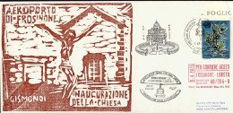 1975-Vaticano Aerogramma Aeroporto Di Frosinone-inaugurazione Della Chiesa Bollo - Aéreo