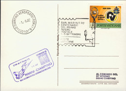 Vaticano-1982 "volo Celebrativo Dell'aeronautica Militare Rimini Ciampino Con F/ - Airmail