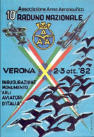 1982-cartolina Per Il 10^ Raduno Nazionale Associazione Arma Aeronautica Verona  - 1981-90: Marcophilia