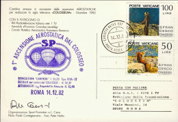 1982-Vaticano Aerogramma Cartolina Mongolfiere In Volo Con Bollo I Ascensione Ae - Poste Aérienne