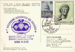 1982-San Marino Aerogramma Cartolina Mongolfiere In Volo Con Bollo I Ascensione  - Luchtpost