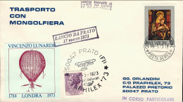 Vaticano-1974 Trasportato Con Mongolfiera Lancio Da Prato Lancio Rinviato Al 1 A - Luftpost
