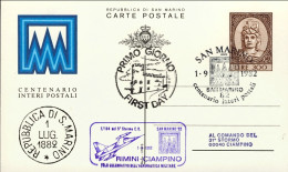 1982-San Marino Aerogramma "volo Celebrativo Dell'aeronautica Militare Rimini Ci - Luchtpost