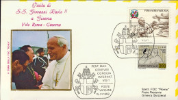 Vaticano-1982  S.S. Giovanni Paolo II^visita A Ginevra Volo Vaticano Ginevra Con - Airmail