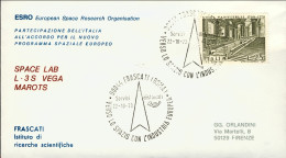 1973-busta Illustrata Space Lab L-3S Vega Marots Cachet Frascati Verso Lo Spazio - 1971-80: Marcophilie