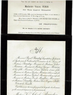 02 HIRSON - 75 PARIS - 3 Faire-parts De Décés De 1904,1908 & 1910 Familles BAUDRY & FENIN    261 - Obituary Notices