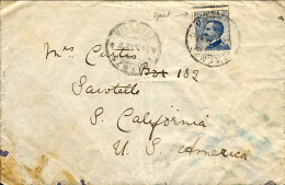 1912-busta Diretta In U.S.A. Affrancata 25c. Michetti Con Forte Spostamento Dell - Marcophilie