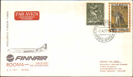 1977-Vaticano Aerogramma I^volo Della Finnair Roma Helsinki - Aéreo