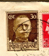 1933-lettera Con Testo Affrancata Con Ritaglio Da Cartolina Postale 30c.Imperial - Marcophilie