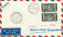 Vaticano-1958 Cat.Pellegrini N.875 Euro 85, I^volo Lufthansa Roma Monaco Del 15  - Posta Aerea