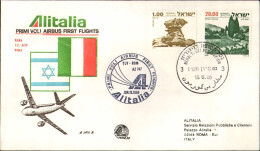 1980-Israele I^volo Airbus Alitalia AZ 747 Tel Aviv-Roma Del 13 Giugno - Luftpost