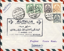 1958-Libia Cat.Pellegrini N.839 Euro 60 Alitalia I^volo Tripoli Bengasi Dell'11  - Libyen