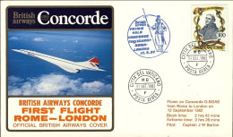 Vaticano-1982 Ufficiale British Airways Concorde I^volo Roma Londra Del 12 Sette - Posta Aerea