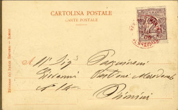 1905-San Marino Cartolina Con Il Santo E Mappa Del Territorio Affr. 2c.Cifra Ann - Covers & Documents