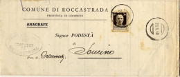 1932-piego Comunale Da Roccastrada (Grosseto) Affrancato 30c. Imperiale Con Annu - Marcophilia