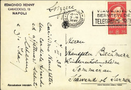 1938-cartolina Foto Napoli Vesuvio Diretta In Svizzera Affrancata 75c.Uomini Ill - Marcophilie