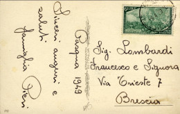 1949-cartolina Augurale Buona Pasqua Affr. L.6 Risorgimento Isolato Cat.Sassone  - Pâques