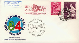 1984-Vaticano Giro Aereo Internazionale D'Italia 23-28 Giugno Tappa Albenga Pesc - Airmail