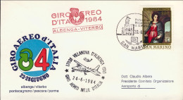 1984-San Marino Aerogramma Giro Aereo Internazionale D'Italia 23-28 Giugno Tappa - Luftpost