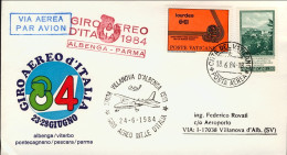 1984-Vaticano Giro Aereo Internazionale D'Italia 23-28 Giugno Tappa Albenga Parm - Luftpost