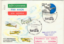 1981-L.300 Aviazione Leggera Dell'esercito Bollo Lineare Rosso Trasporto Con Aer - 1981-90: Poststempel