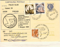 1981-cartolina Postale L. 120 Siracusana Con Affrancatura Aggiunta,corriere Aere - 1981-90: Poststempel
