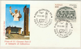 1981-visita Di S.S.Giovanni Paolo II^al Santuario Di ColleValenza Perugia,annull - 1981-90: Poststempel