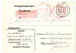 AUTRICHE CAMP PRISONNIERS STALAG XIIIC =HAMMEBURG => BELGIQUE - 2. Weltkrieg 1939-1945