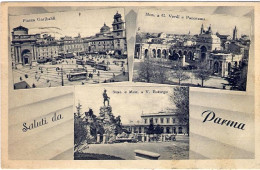 1942-"Parma-tre Piccole Vedute"cartolina Viaggiata. Leggera Piega Angolare - Parma