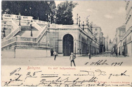 1901-"Bologna,via Dell'indipendenza"affrancata 10c.floreale - Bologna