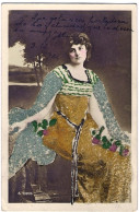 1904-cartolina Foto Donnina Con Vestito Cosparso Di Brillantini - Femmes