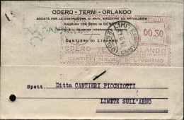 1942-cartolina Con Intestazione Pubblicitaria Ed Impronta Pseudodentellata Mecca - Machines à Affranchir (EMA)
