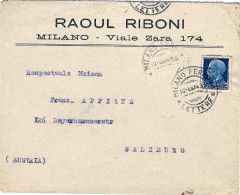 1934-lettera Intestata Diretta In Austria Affrancata L.1,25 Azzurro Imperiale - Marcophilie