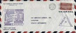 1941-U.S.A. I^volo Honolulu-Singapore Affrancato Con Posta Aerea 50c."emissione  - 1c. 1918-1940 Lettres