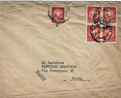 1930-lettera Stampe Affr. Con Singolo+quartina Del 2c.arancio Imperiale - Marcofilie