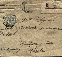 1918-lettera Raccomandata Quasi Intera Affrancata 45c.oliva Vittorio Emanuele II - Marcophilia
