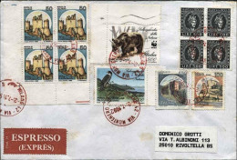 1992-lettera Espresso Con Affrancatura Suppletiva Di Quartina Marca Da Bollo L.5 - 1991-00: Marcophilie