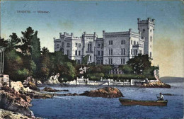 1909-Austria Cartolina "Trieste-Miramar"affrancata 5h.verde Francesco Giuseppe - Trieste