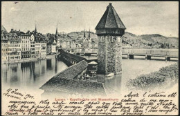 1901-Svizzera "Luzern Kapellbrucke Und Wasserthurm"affrancata 10c.rosso - Altri & Non Classificati