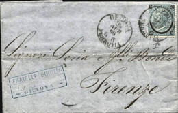 1866-piego Con Testo Affrancato 20c.su 15c.celeste Chiaro Ferro Di Cavallo I Tip - Storia Postale