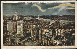 1920-U.S.A. Cartolina "New York Looking East From Woolworth Tower At Night"affra - Sonstige & Ohne Zuordnung