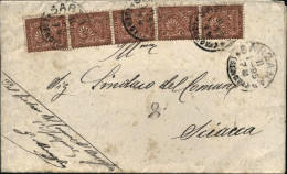 1895-piego Affr.cinque 2c.Cifra (uno Leggermente Difettoso)annullo Sarzana (Geno - Storia Postale