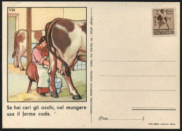 1943ca-prevenzione Infortuni Agricoli "se Hai Cari Gli Occhi,nel Mungere U.S.A.  - Marcophilie