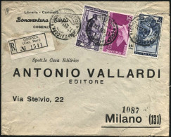 1953-lettera Raccomandata Affrancata L.50 Difettoso+L.55 Italia Al Lavoro+espres - 1946-60: Marcophilia