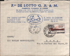 1956-lettera Con Intestazione Pubblicitaria Affrancata L.25 Cortina Isolato Annu - 1946-60: Marcophilia