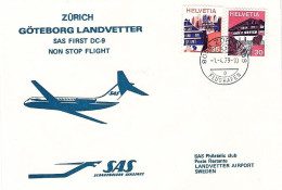 1979-Svizzera I^volo SAS Zurigo-Goteborg - Erst- U. Sonderflugbriefe